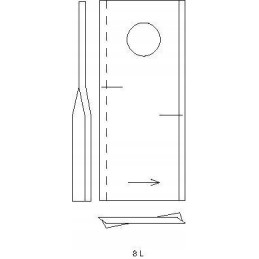 Kairysis rotacinis vejapjovės peilis 112x48x4 mm skylė oe