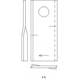 Dešinysis rotacinis vejapjovės peilis 112x48x4 mm skylė