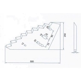 Tiekimo vagono peilis 500x250x8mm siloking mayer fm01622