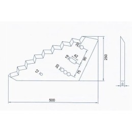 Tiekimo vagono peilis 500x250x8 mm tinka siloking May