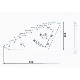 Tiekimo vagono peilis 500x250x8 mm tinka siloking May