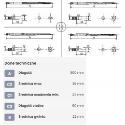 Krautuvas tiesus profilis, dvigubas t 36x900 mm