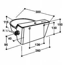 Suevia plastikinis dubenėlio laistytuvas su plūdiniu vožtuvu