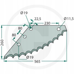 Tatoma pašarų vagono peilis 70 232