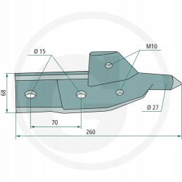 Redrock pjovimo peilio kaištis, kairysis, 100088l
