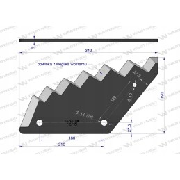 Tiekimo vagono peiliui naudojamas trioletas iš karbido