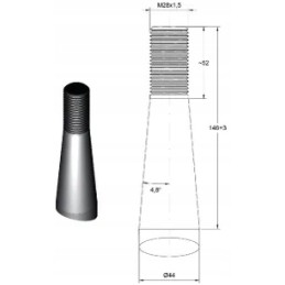 Krautuvas tiesus kvadratinis profilis 44x820 mm