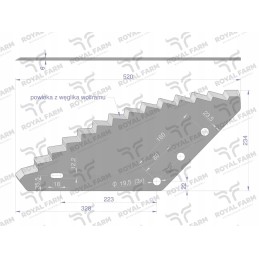 Universalus padavimo vagono peilis, 19-5 mm skylė, karbidas