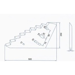 Fm01622 pašarų vagono peilis 500x250x8 mm fm01622