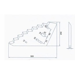 Fm01622 pašarų vagono ašmenys 500x250x8 mm