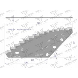 Tiekimo vagono peilis su universalia skyle 22mm su karbidu