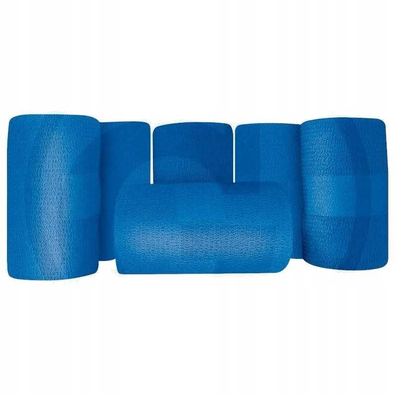 Horizontiniai mėlyni tvarsčiai 10cm x 4m lengvai uždedami