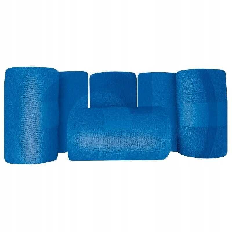 Horizontiniai mėlyni tvarsčiai 10cm x 4m lengvai uždedami