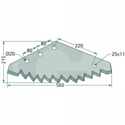 Granito peiliai mutti rollerfeed pašarų vagonams 6 5 mm