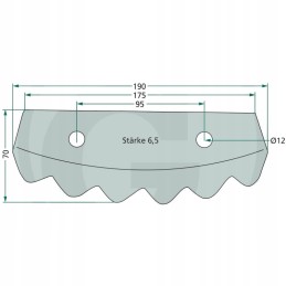Kairysis peilis, storis 6-5 mm