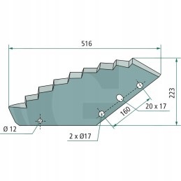 Kuhn granitinis siloso pjovimo peilis 6mm