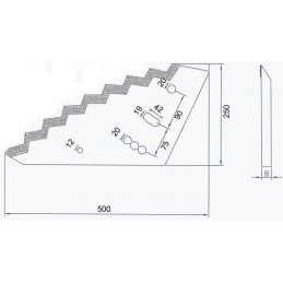 500x250x8 mm padavimo vagono ašmenys tinka Mayer