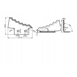 Kairysis padavimo vagono peilis, 6 mm storio