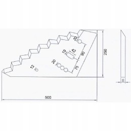Fm01622 pašarų vagono peilis 500x250x8 mm tinka silosui