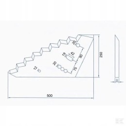 Tiekimo vagono peilis 500x250x8mm tinka Siloking Mayer