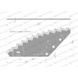 Universalus padavimo vagono peilis, 19-5 mm Warynski skylė