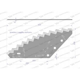 Universalus padavimo vagono peilis, 19-5 mm skylė, karbidas