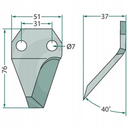 Peilis silosui pjauti ir tirštam pašarui tiekti