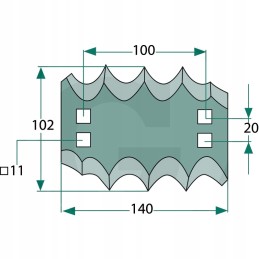 Farezino siloso pjovimo peilis, kairysis, 6mm