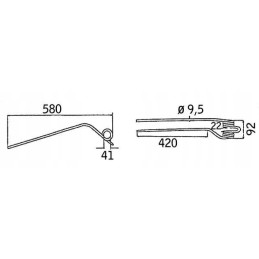 Karuselinio grėblio dantis