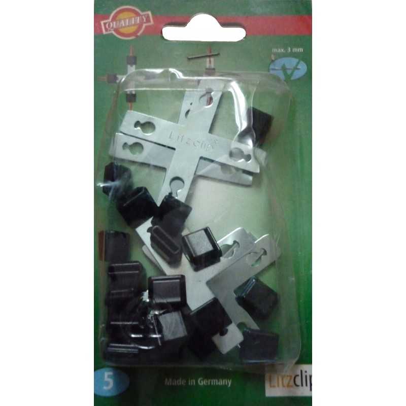 Kryžminė jungtis 3 mm litzclip kabeliui, 5 vnt