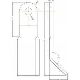 Plaktuvo peilis 60x8x245 d25 Lagarde