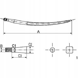 Lenktas danties zam griebtuvas l 770 oe 36 m22 x 1 5