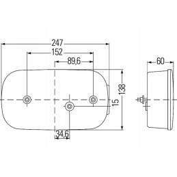 Kombinuotas galinis žibintas 247x138mm kairysis 12v