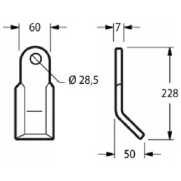 Plakiklio mentė 60x228 mm