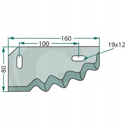 Granito peilis unifeed pašarų vagonams, storis 5-5 mm