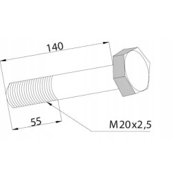 Varžtai m20x140 10 9 kompl