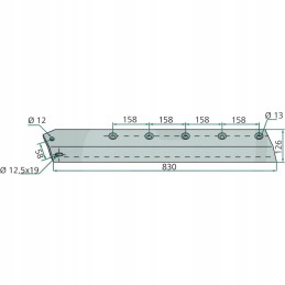 Šoninis peilis silosui pjauti, 8 mm storio