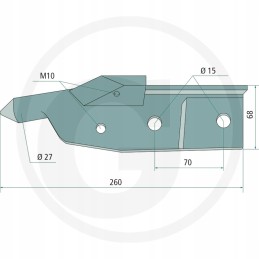 Redrock pjovimo peilio kaištis, dešinė 100088