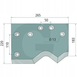Dešinysis pjovimo peilis, storis 8-5 mm