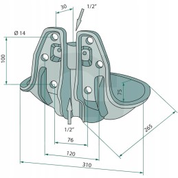Dvigubas laistytuvas su žalvariniu vožtuvu 1 2