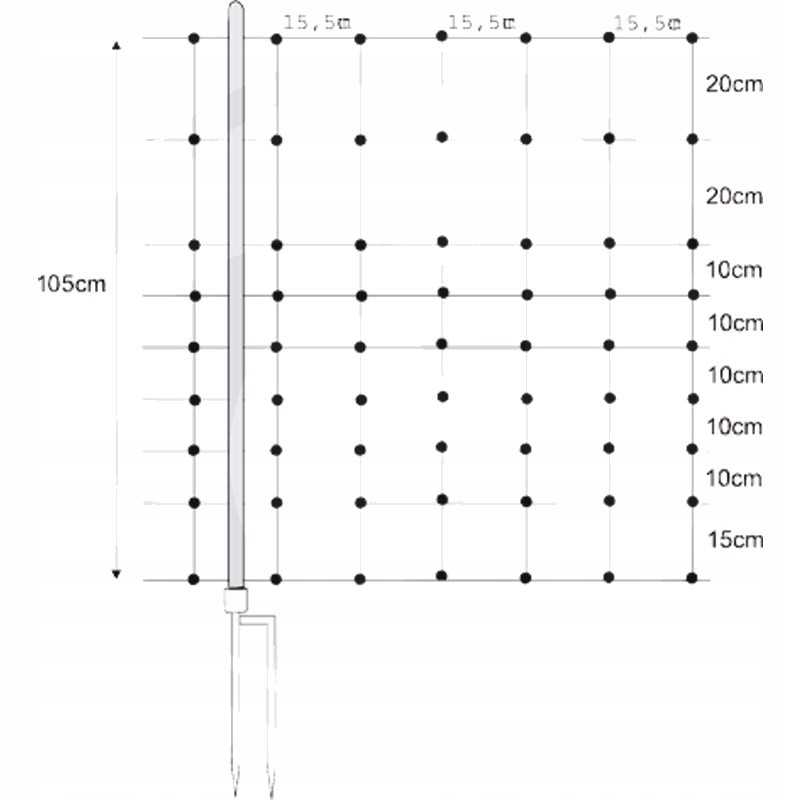 Horizontinis avių tinklas 50m x 105m 14 kuolų