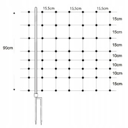 Horizontas avių tinklas 50m x 0 9m 14 kuolų