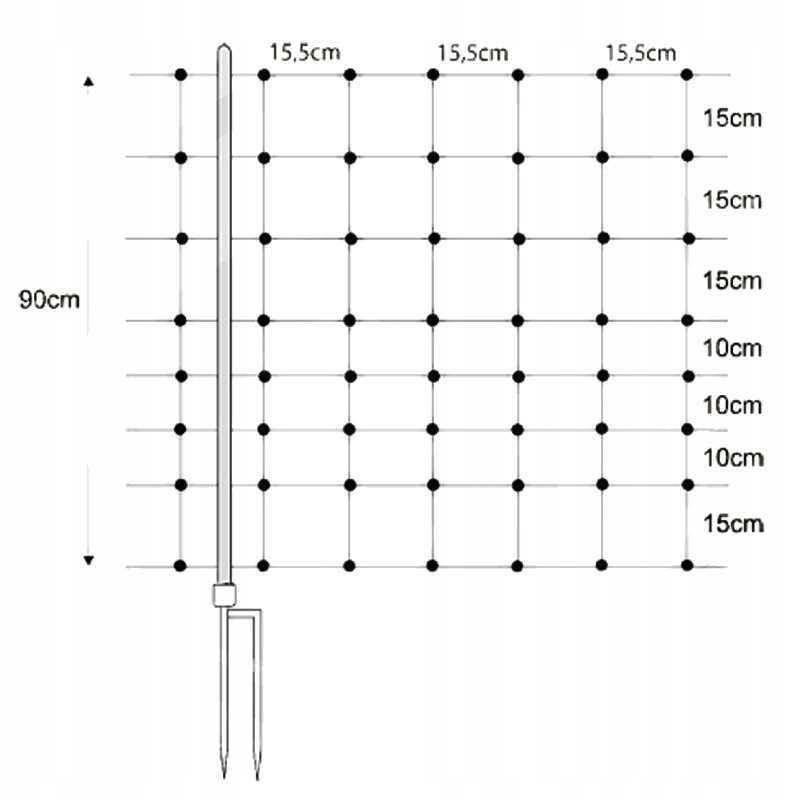 Horizontas avių tinklas 50m x 0 9m 14 kuolų