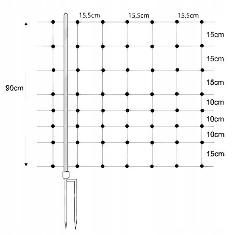 Horizontas avių tinklas 50m x 0 9m 14 kuolų