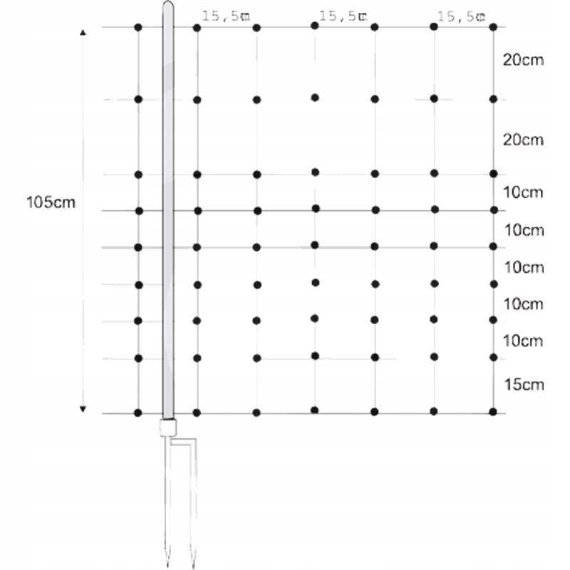 Horizontinis avių tinklas 50m x 105m 14 kuolų