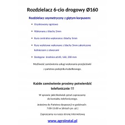 Kaušinis tiektuvas, skirstytuvas, 160 mm, agro montavimas