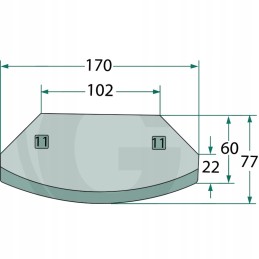 Kverneland 608 granitinis siloso pjovimo peilis