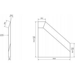 Kairysis siloso pjovimo peilis 142x128x55
