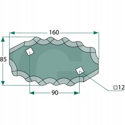 Kairysis peilis, storis 5 mm, EAN kodas 4059139044504