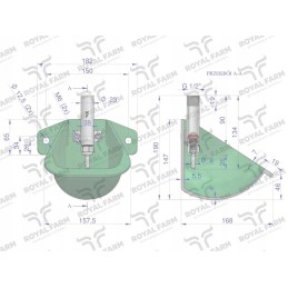 Ketaus dubenėlių girdytuvas penimoms kiaulėms karališkasis ūkis p